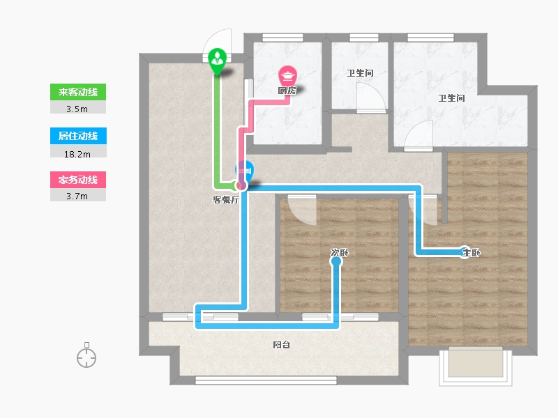 江苏省-镇江市-万科翡翠江湾-81.93-户型库-动静线