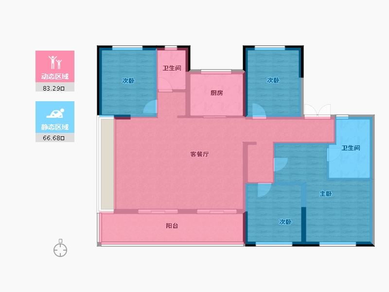 浙江省-绍兴市-阳光城碧桂园玺园-136.23-户型库-动静分区