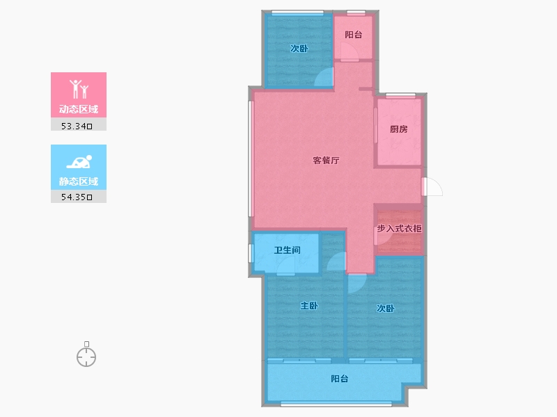 江苏省-镇江市-万科翡翠江湾-97.44-户型库-动静分区