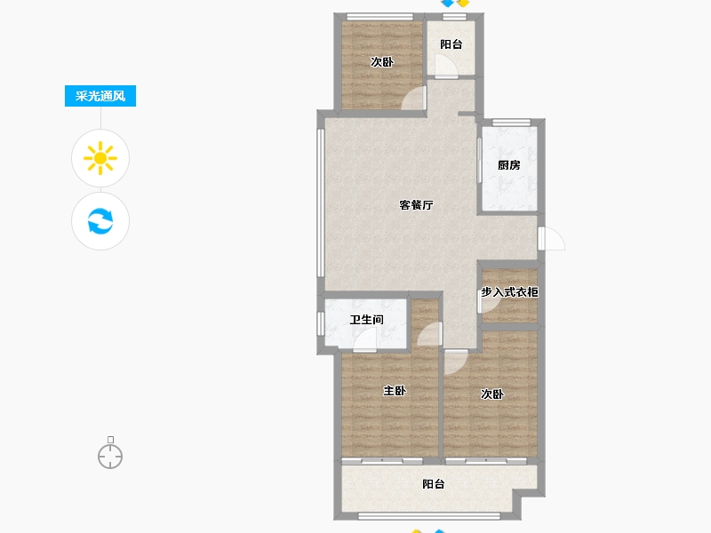 江苏省-镇江市-万科翡翠江湾-97.44-户型库-采光通风