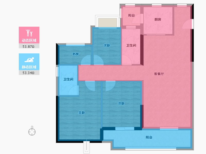 湖南省-常德市-褔捷华中城-96.00-户型库-动静分区