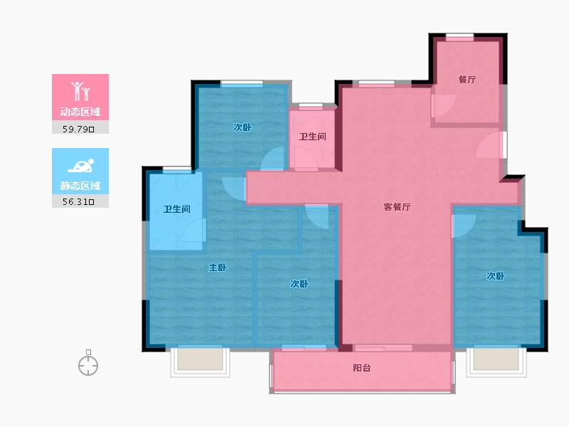 江苏省-镇江市-金辉·芸都尚院-105.50-户型库-动静分区