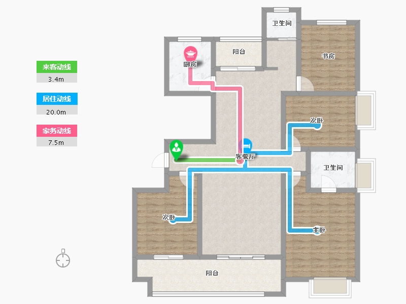 河南省-洛阳市-夏都水岸-123.35-户型库-动静线