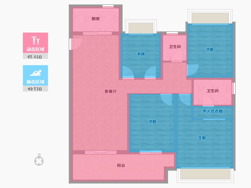 江苏省-镇江市-金辉·优步鑫苑-102.34-户型库-动静分区