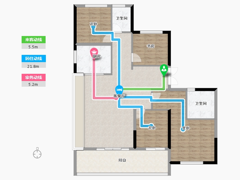 浙江省-绍兴市-阳光城碧桂园玺园-119.84-户型库-动静线