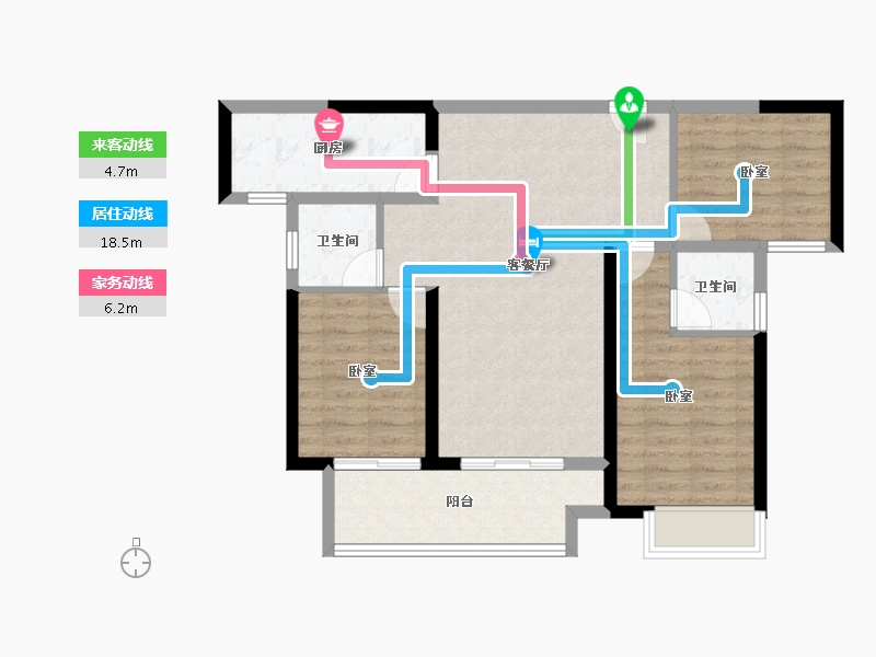 河南省-洛阳市-泽京铂宸万达广场-82.22-户型库-动静线