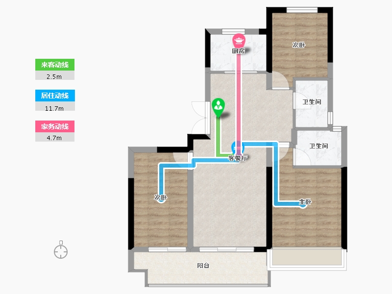 河南省-洛阳市-泽京铂宸万达广场-79.91-户型库-动静线