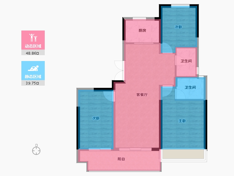 河南省-洛阳市-泽京铂宸万达广场-79.91-户型库-动静分区