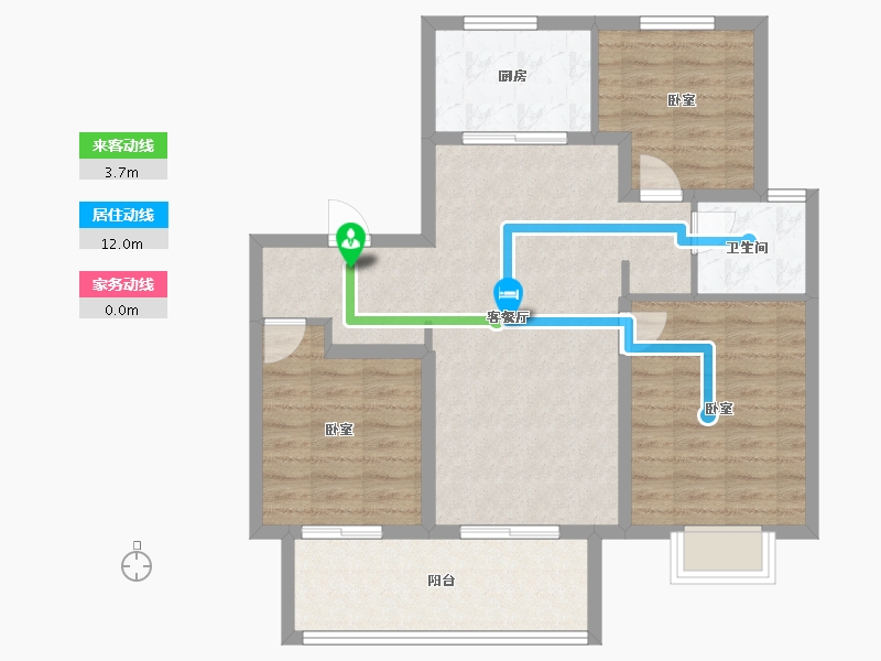 江苏省-镇江市-旭辉·宸品-84.29-户型库-动静线