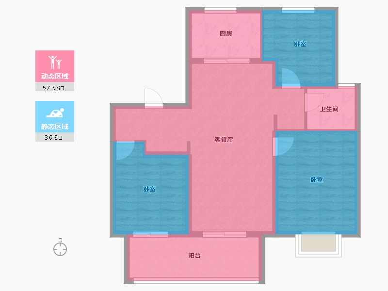 江苏省-镇江市-旭辉·宸品-84.29-户型库-动静分区