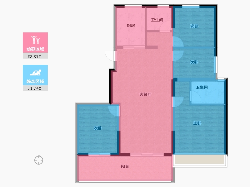 浙江省-绍兴市-阳光城碧桂园玺园-102.96-户型库-动静分区