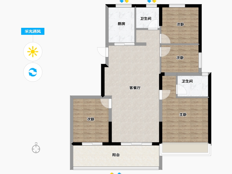 浙江省-绍兴市-阳光城碧桂园玺园-102.96-户型库-采光通风