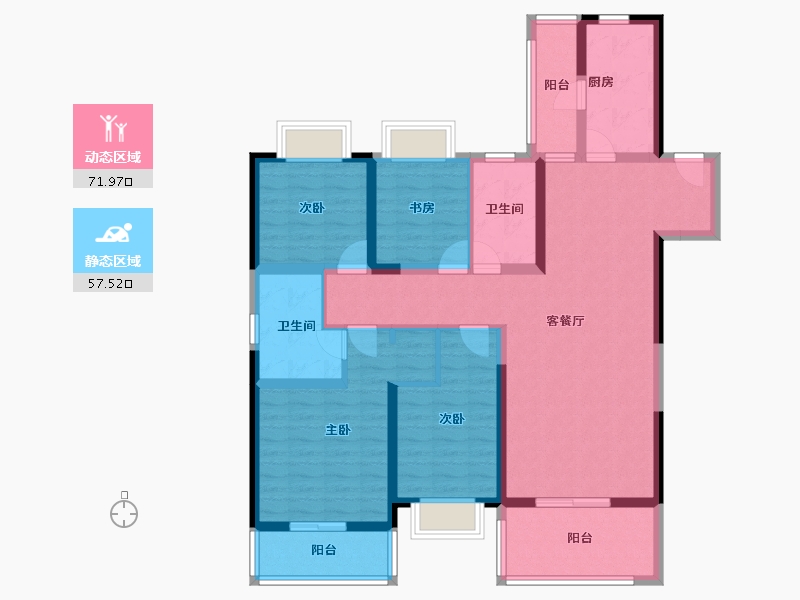 云南省-昆明市-复地雲極-114.41-户型库-动静分区