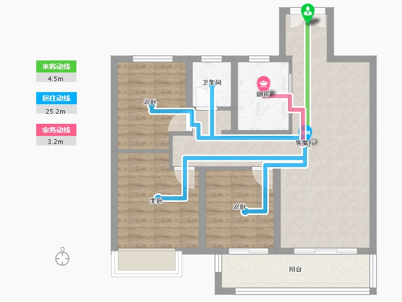 河北省-沧州市-吾悦华府-72.00-户型库-动静线