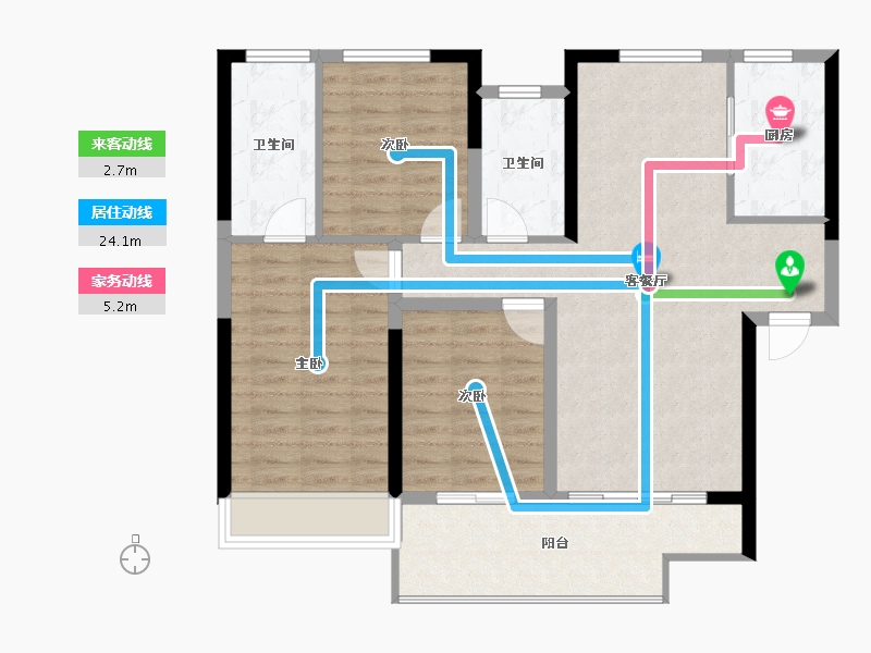 河南省-洛阳市-泽京铂宸万达广场-93.03-户型库-动静线