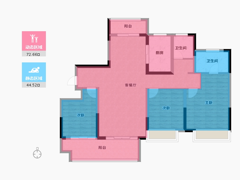 河南省-南阳市-建业大城小院-104.77-户型库-动静分区