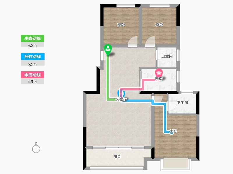 江苏省-镇江市-金辉·优步鑫苑-84.00-户型库-动静线