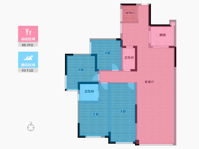 四川省-成都市-成都后花园蝶院-160.00-户型库-动静分区