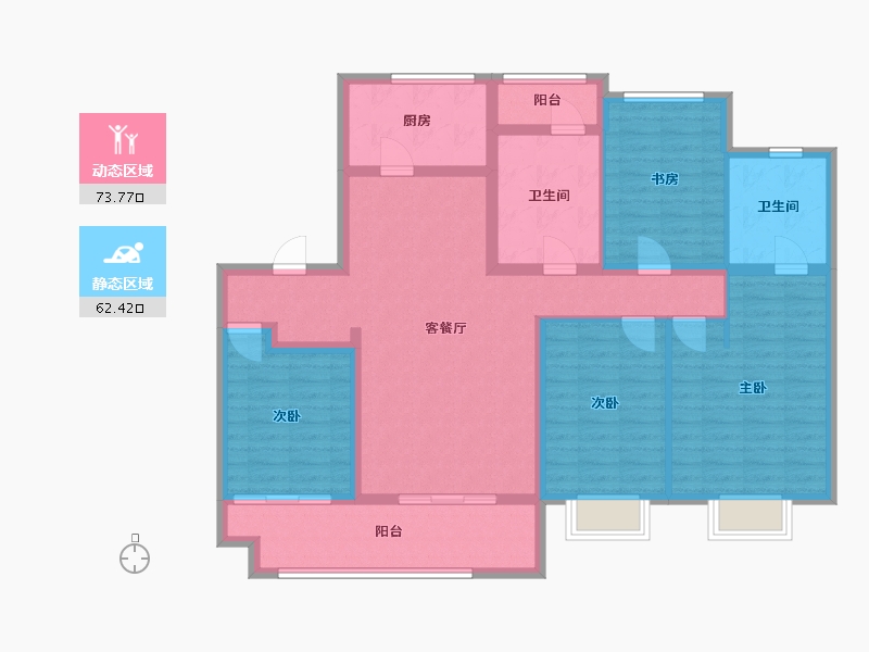 江苏省-镇江市-万科翡翠江湾-121.83-户型库-动静分区