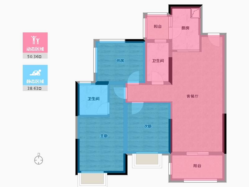 广西壮族自治区-柳州市-彰泰江与城-80.05-户型库-动静分区