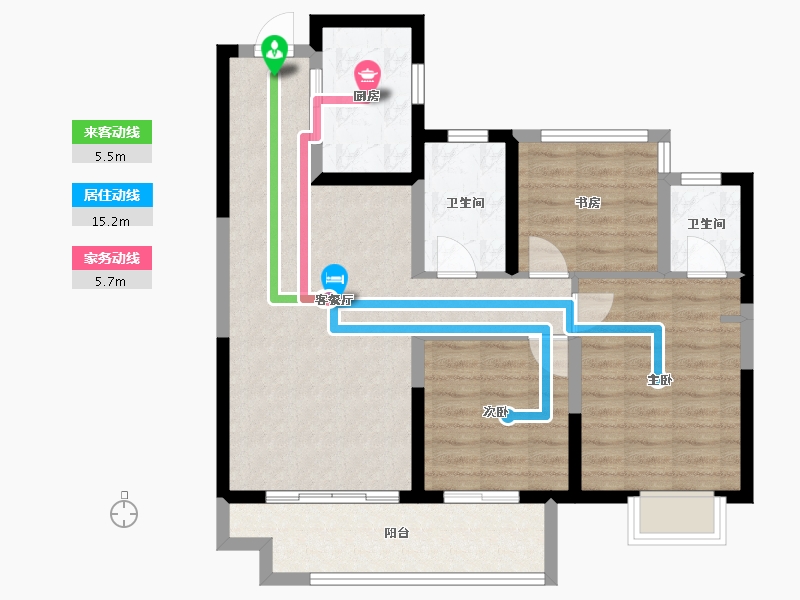 江苏省-镇江市-恒泰·蓝湾-82.84-户型库-动静线