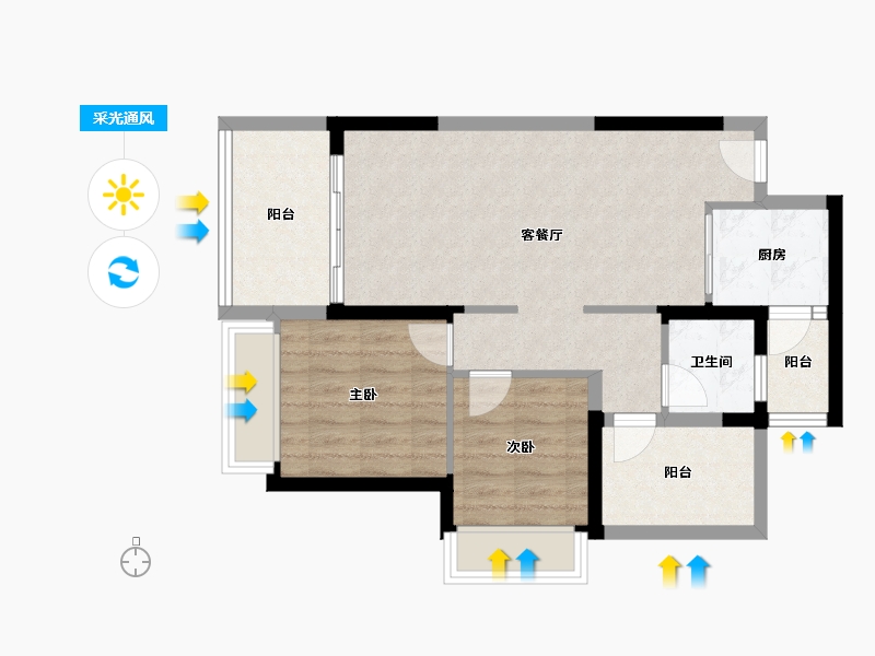 广东省-惠州市-鸿润腾韵花园-67.01-户型库-采光通风