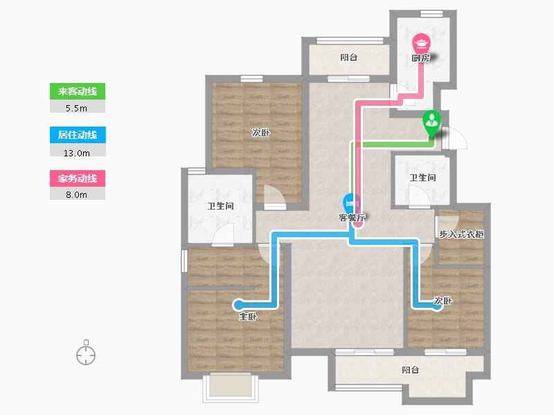 江苏省-镇江市-恒泰·蓝湾-102.28-户型库-动静线