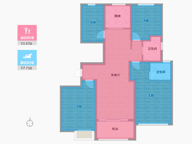 江苏省-镇江市-悦泰·悦河湾-98.93-户型库-动静分区