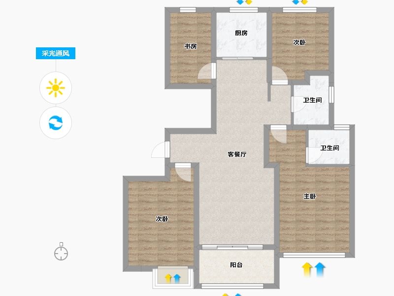 江苏省-镇江市-悦泰·悦河湾-98.93-户型库-采光通风