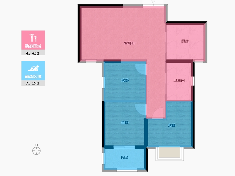 河南省-郑州市-朱屯·人和佳苑2号院-97.00-户型库-动静分区