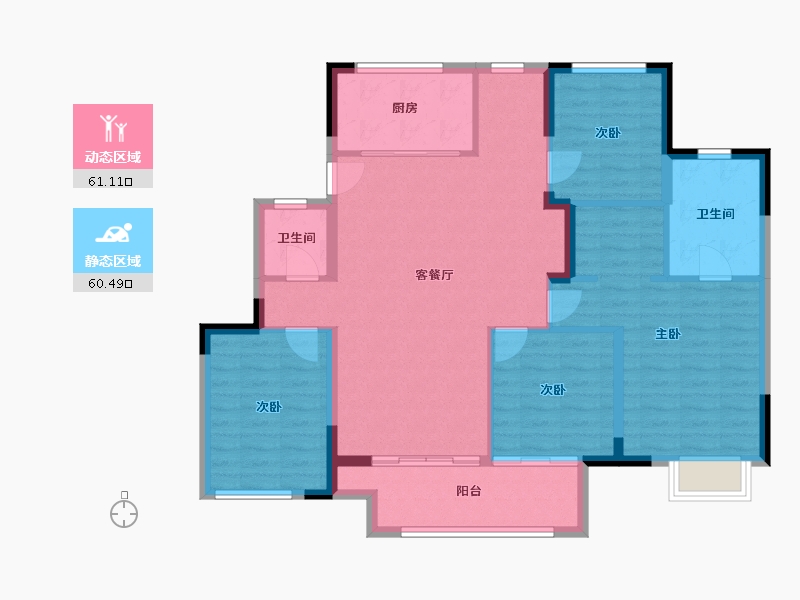 江苏省-镇江市-万科翡翠江湾-110.18-户型库-动静分区