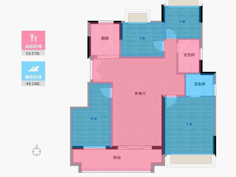 江苏省-镇江市-金科祥生·悦园-97.60-户型库-动静分区