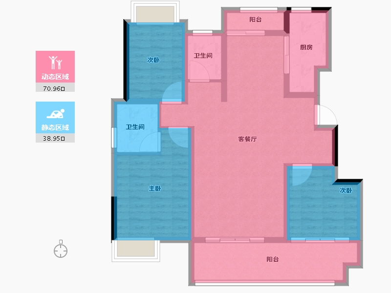 海南省-陵水黎族自治县-天璞公馆-98.40-户型库-动静分区