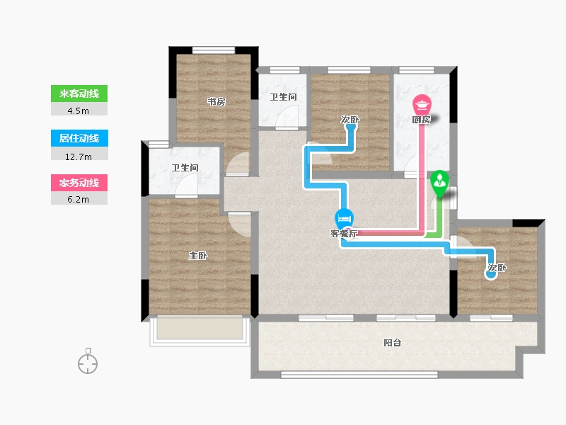 江苏省-镇江市-路劲港欣城-104.00-户型库-动静线