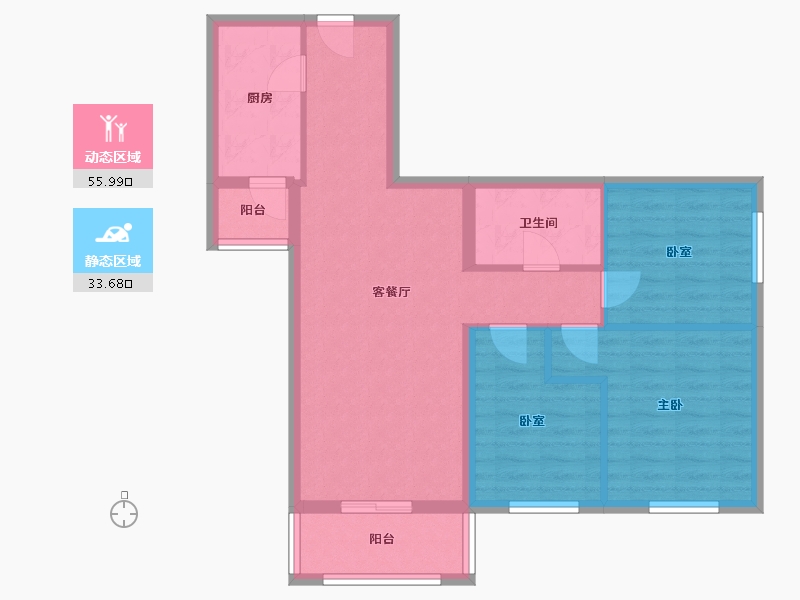 北京-北京市-和平里-77.00-户型库-动静分区