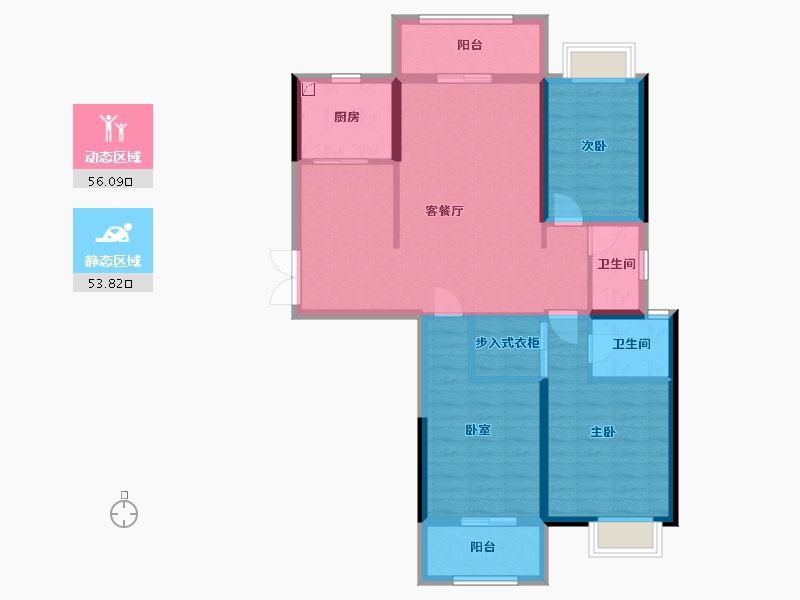 河南省-郑州市-朱屯·人和佳苑2号院-97.00-户型库-动静分区