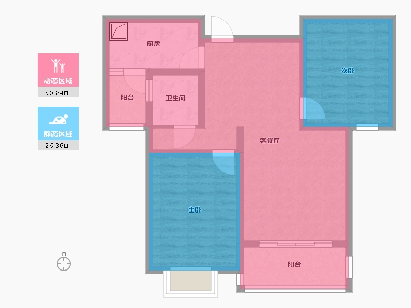 陕西省-榆林市-小区-85.00-户型库-动静分区