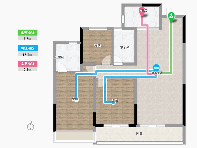 浙江省-绍兴市-中国铁建花语江南-104.86-户型库-动静线