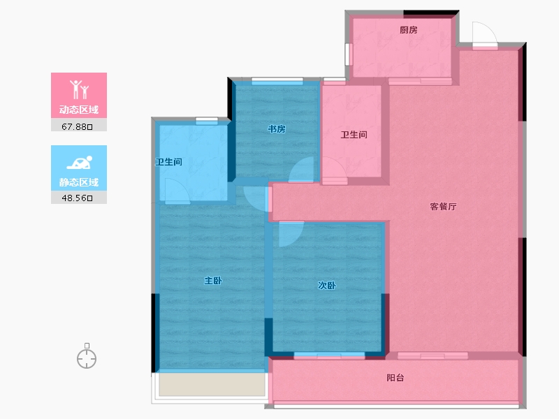 浙江省-绍兴市-中国铁建花语江南-104.86-户型库-动静分区