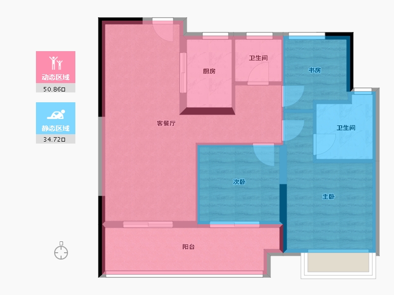 江苏省-镇江市-路劲港欣城-76.80-户型库-动静分区