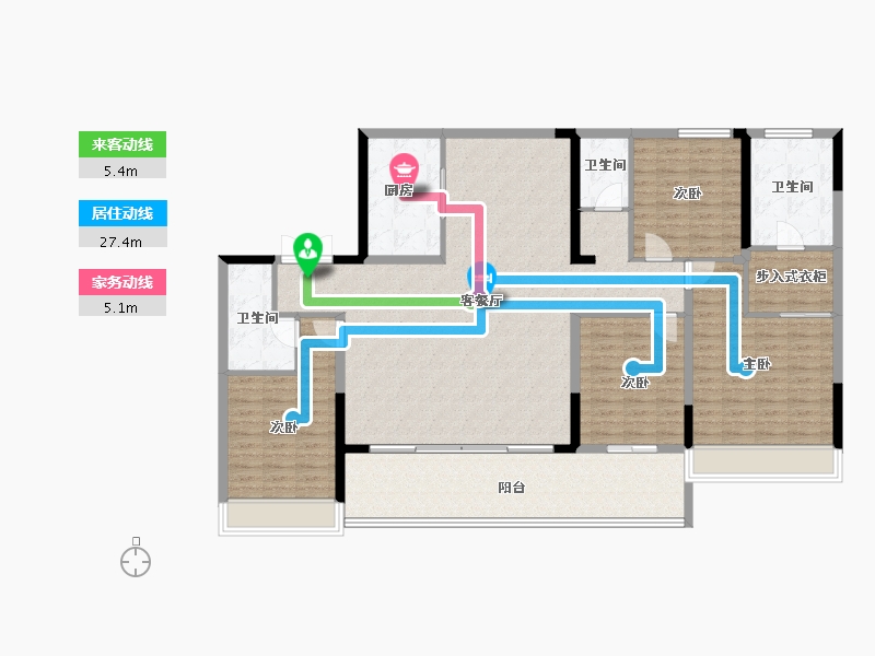 浙江省-绍兴市-阳光城碧桂园玺园-160.40-户型库-动静线