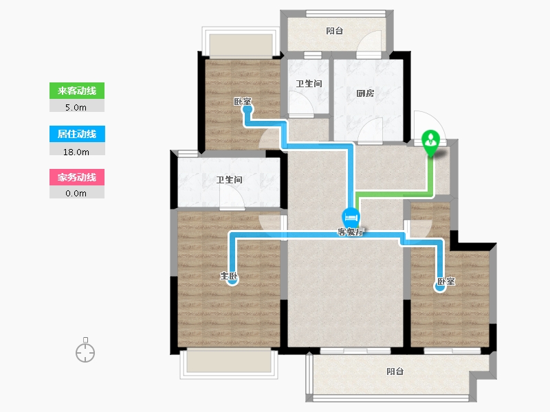 江苏省-镇江市-新城碧桂园樾林苑-94.40-户型库-动静线