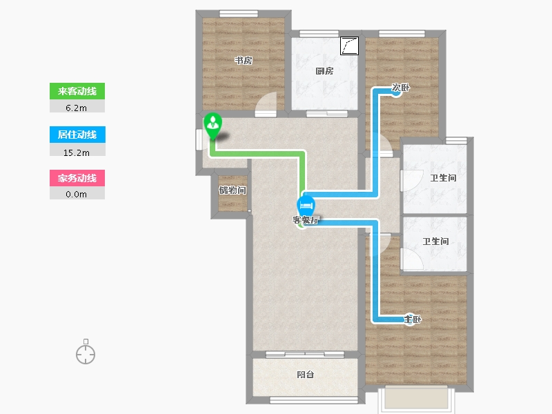 陕西省-咸阳市-玺园-101.45-户型库-动静线