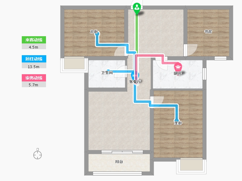 河南省-洛阳市-建业中弘城-83.31-户型库-动静线