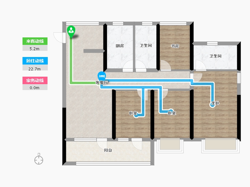 山东省-烟台市-绿地德迈珑璟台-98.40-户型库-动静线