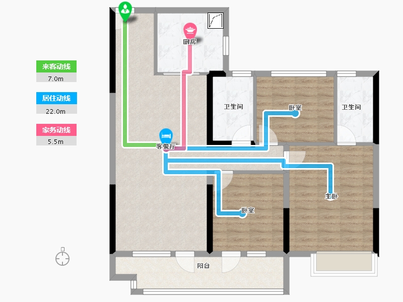 山东省-烟台市-碧桂园凤凰铭著-98.60-户型库-动静线