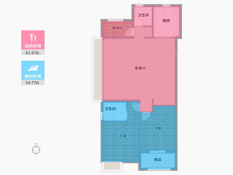 山东省-德州市-蓝镇桃源春晓-92.26-户型库-动静分区