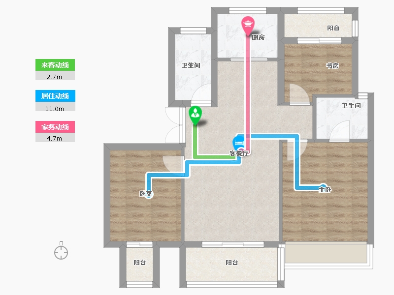 安徽省-巢湖市-中顺观澜府-74.46-户型库-动静线