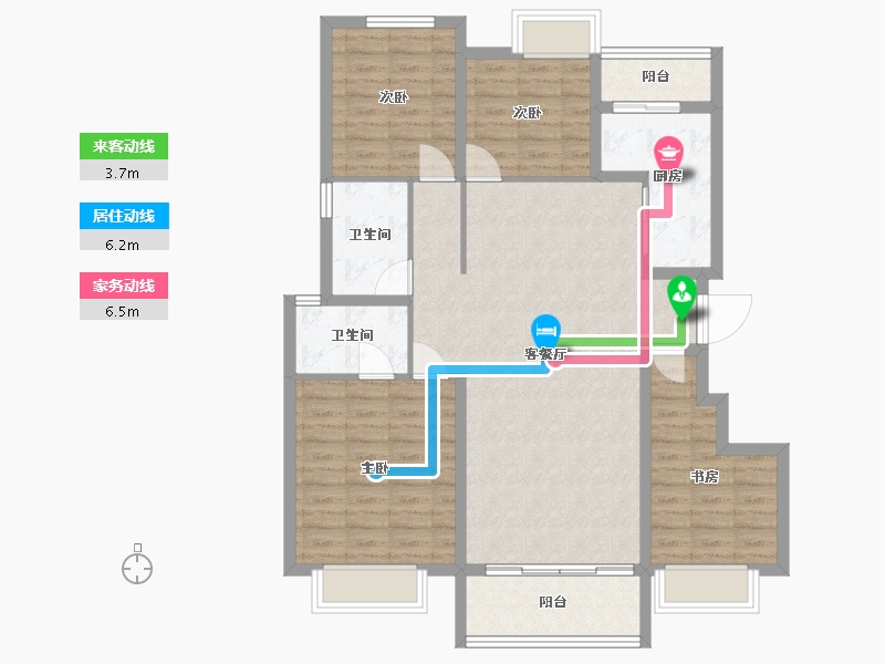 四川省-成都市-新城金樾世家-104.73-户型库-动静线