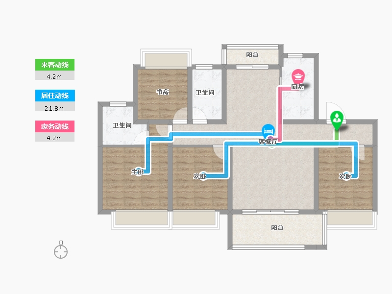 安徽省-巢湖市-含山花园-106.41-户型库-动静线